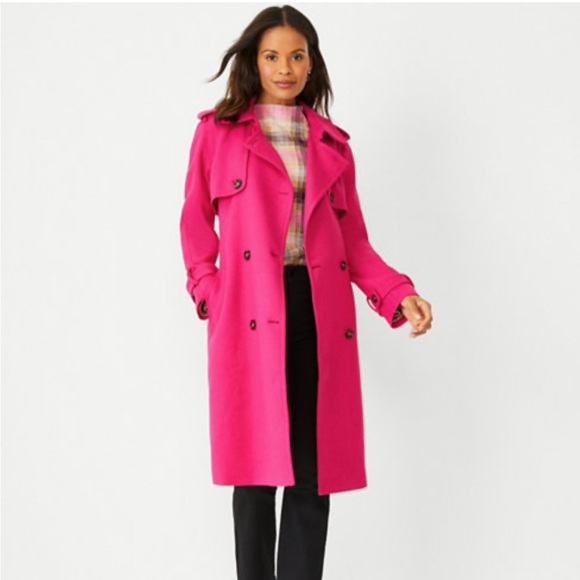 Ann Taylor Razzle Dazzle Trench Coat - Picture 1 of 8